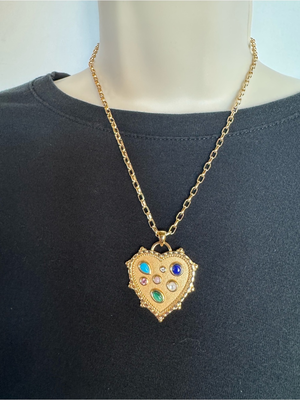 Jane Win LOVE Treasure Trove Heart Pendant with Long Link Box Chain